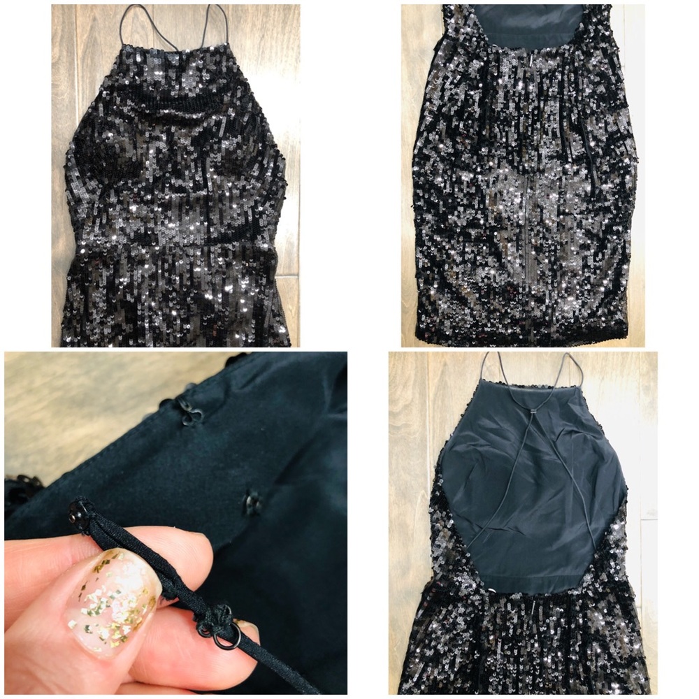 Jason Wu Black sequined georgette midi dress SZ 6 - Picture 14 of 15